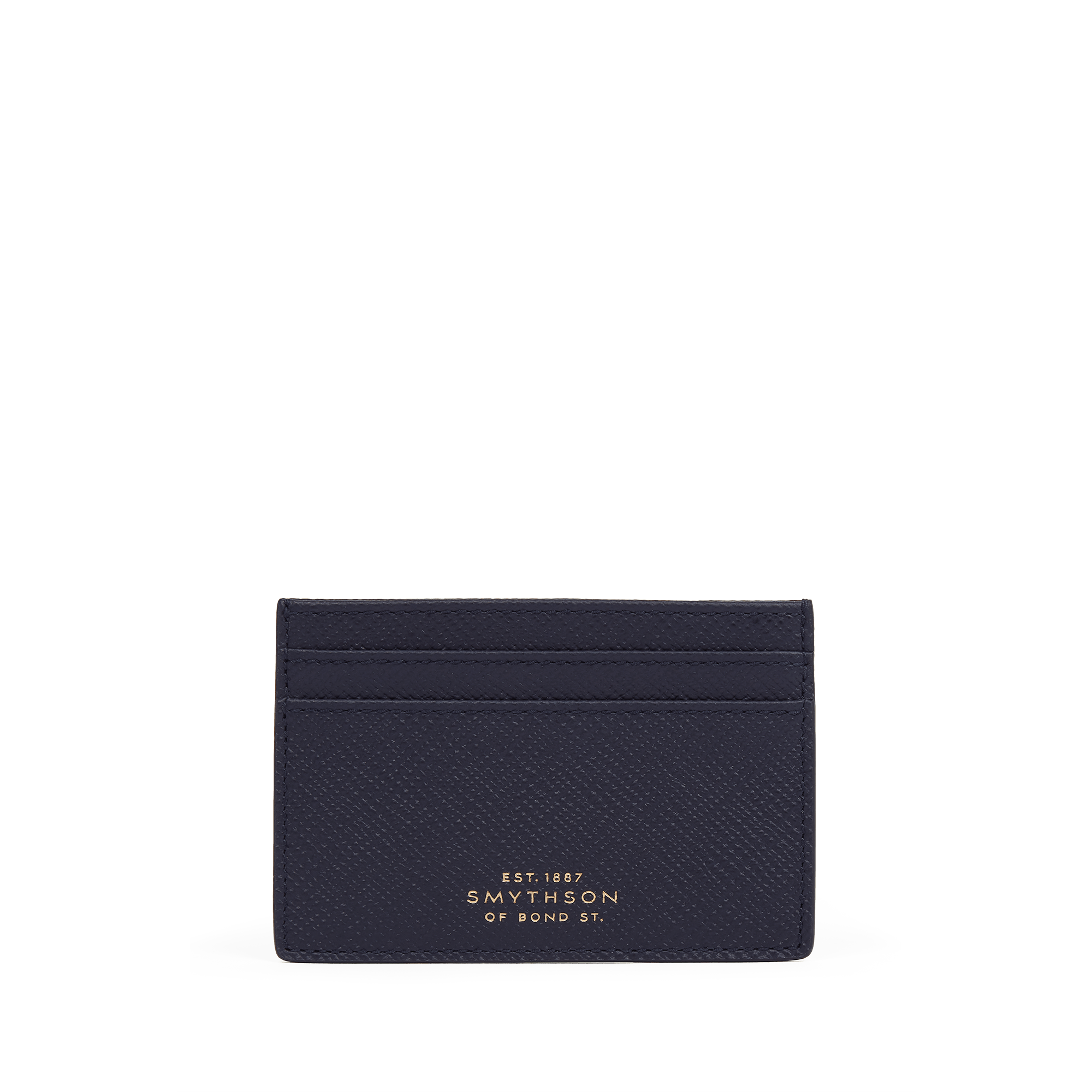 Smythson Flat Card Holder In Panama In Navy